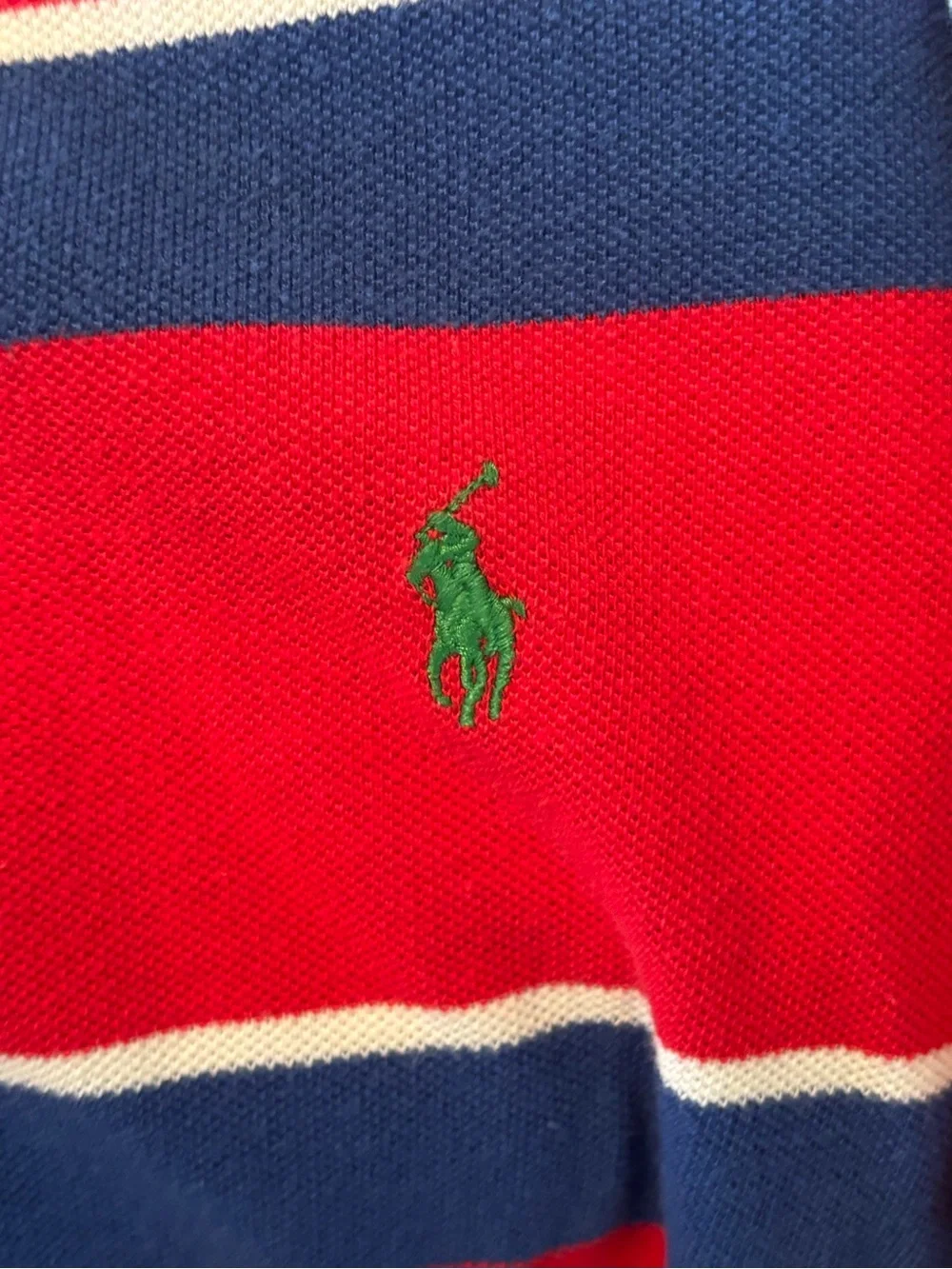 Ralph Lauren Red, Blue & White Striped Polo Shirt